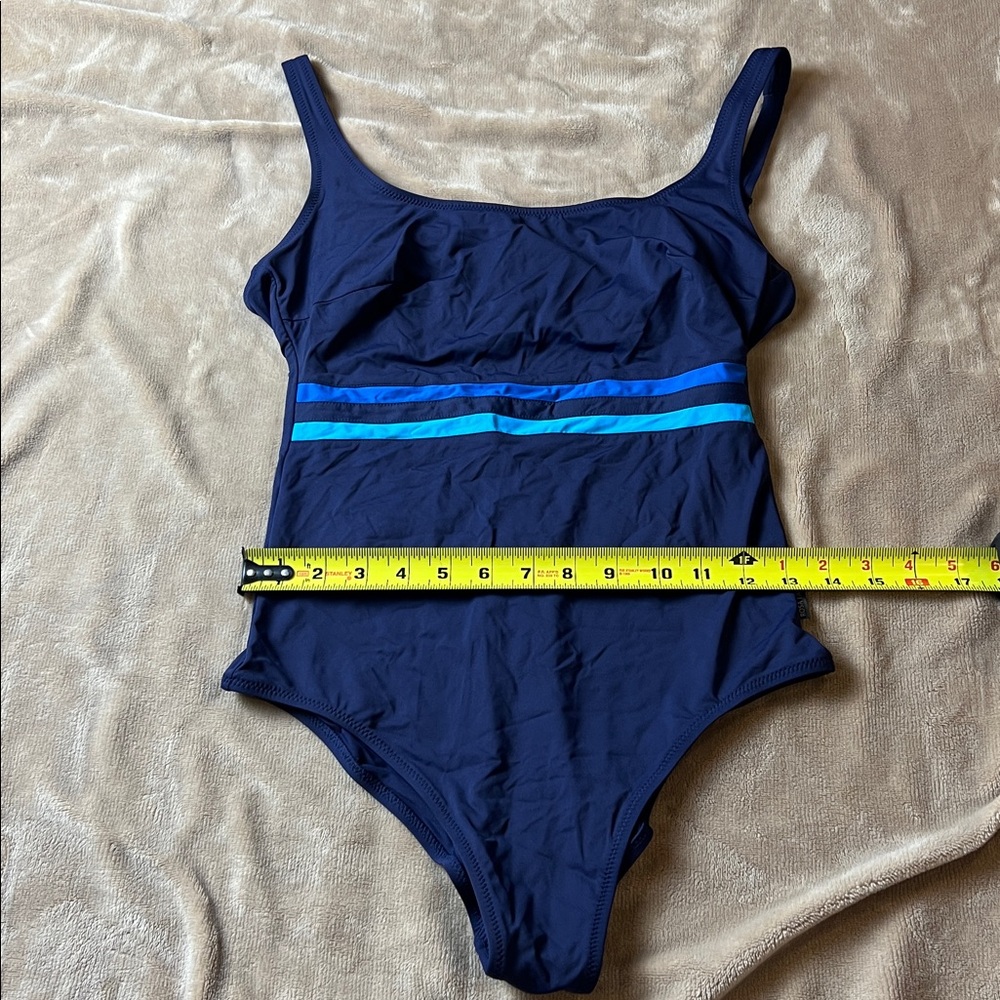 ANITA NWOT 'Svea' Square Neck Navy Blue Striped One Piece Swimsuit - Size 34C - Picture 14 of 15